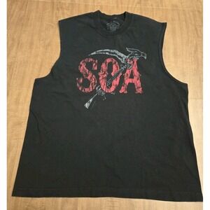 Sons of Anarchy Shirt Mens XL SAMCRO Grim Reaper Sleeveless Cut Off Tee Muscle